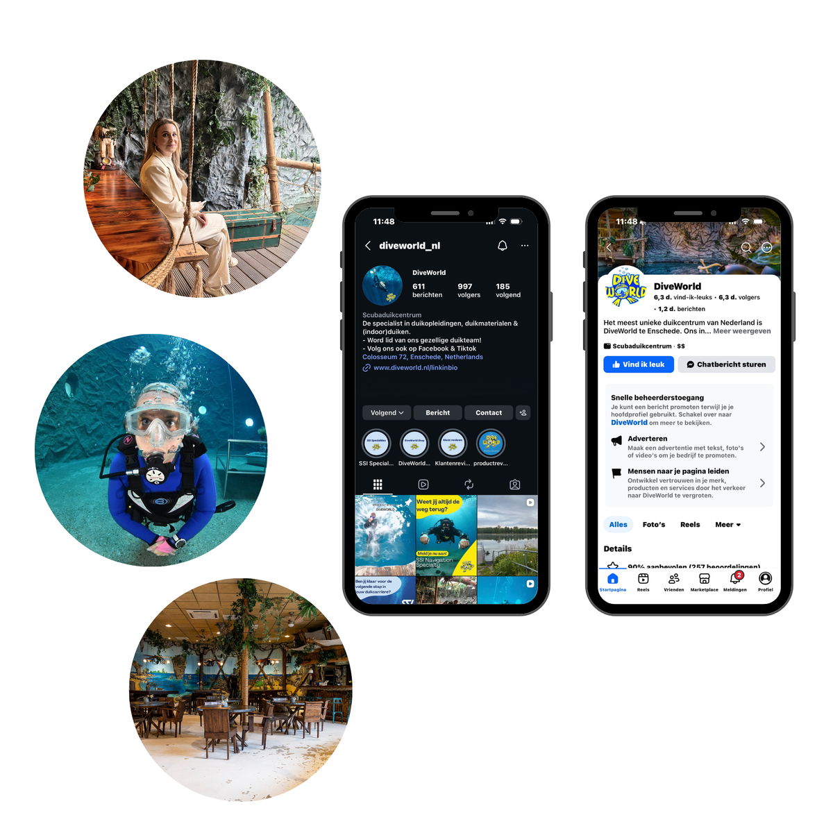 Social media, Facebook, Instagram, DiveWorld, Duikers