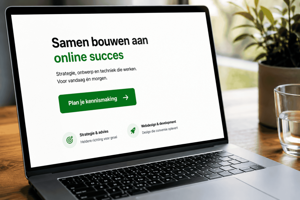 Nubium laptop met cta's